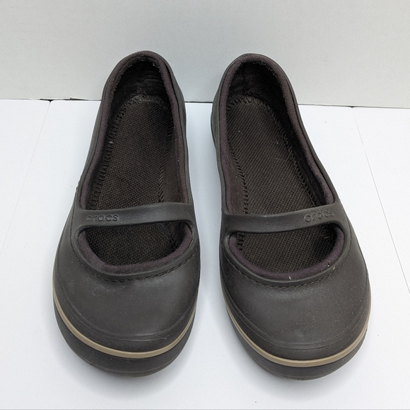 Crocs Brown Sandal Mary Jane Flats 10 Women - Picture 2 of 7